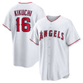 Los Angeles Angels #16 Yusei Kikuchi White HOLBERT Home Replica Jersey