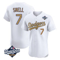 Los Angeles Dodgers #7 Blake Snell Player White Gold HOLBERT World Series Limited Elite Home Stitched Jerseys