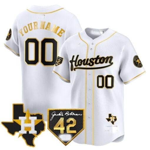 Custom Houston Astros 2024 Jackie Robinson Patch Vapor Premier Limited Jersey ¨C White HOLBERT