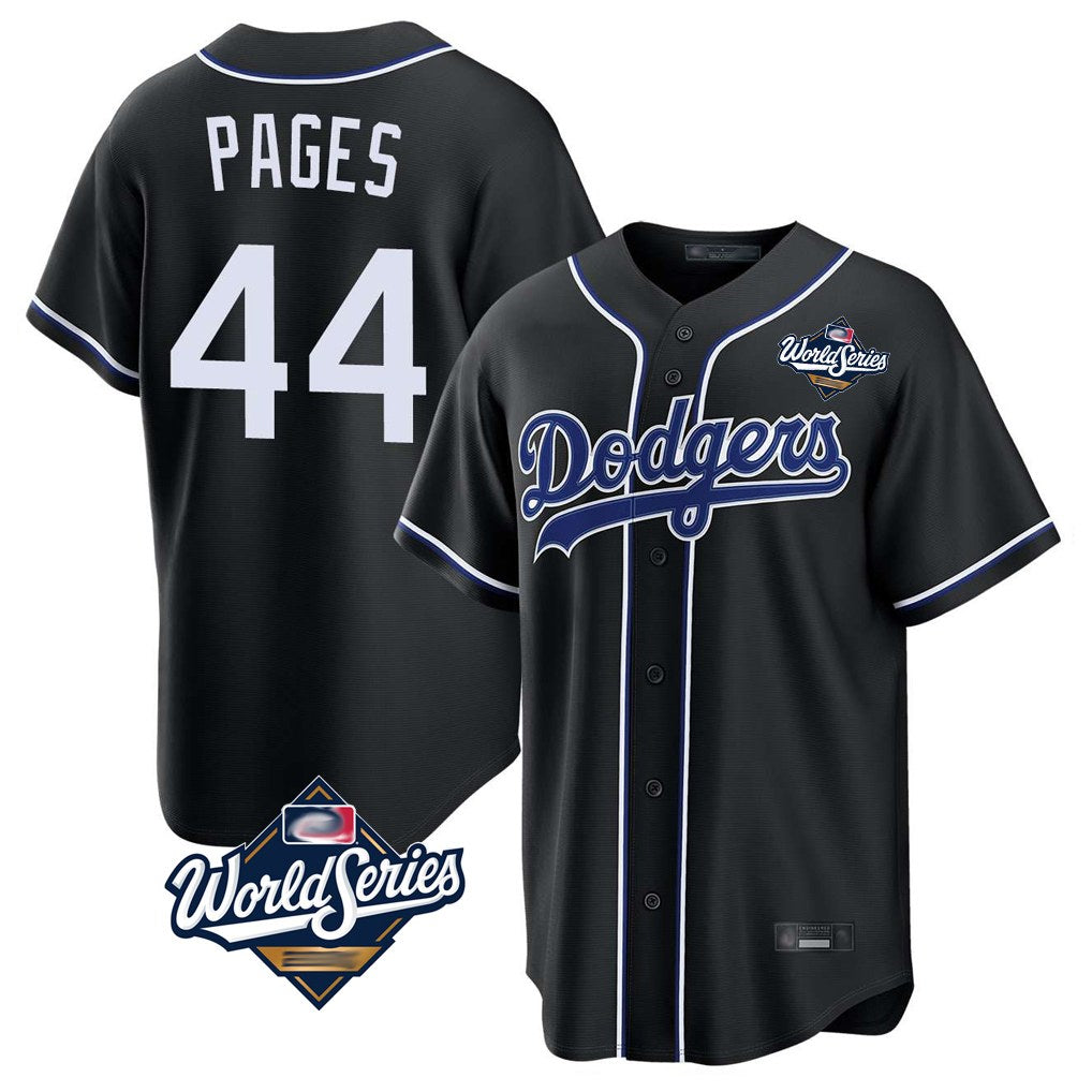 Los Angeles Dodgers #44 Andy Pages Player Black HOLBERT World Series Carbon Limited Home Stitched Jerseys