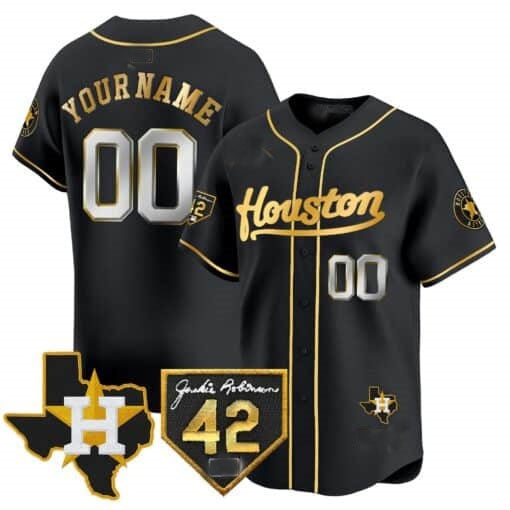 Custom Houston Astros 2024 Jackie Robinson Patch Vapor Premier Limited Jersey ¨C All Stitched-Black HOLBERT