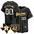 Custom Houston Astros 2024 Jackie Robinson Patch Vapor Premier Limited Jersey ¨C All Stitched-Black HOLBERT
