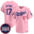 Los Angeles Dodgers #17 Shohei Ohtani Pink HOLBERT 2025 Tokyo Series Limited Stitched Jersey