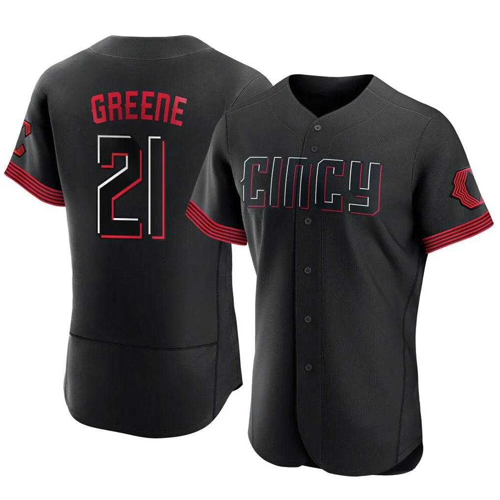 Cincinnati Reds #21 Hunter Greene Player Black HOLBERT City Connect Limited Elite Home Stitched Jerseys