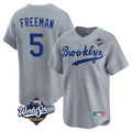 Los Angeles Dodgers #5 Freddie Freeman Player Gray HOLBERT World Series Game Limited Home Stitched Jerseys