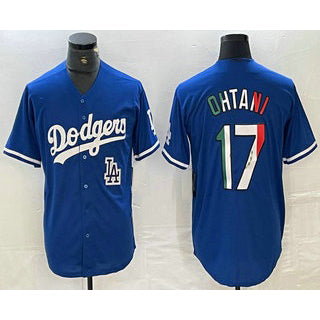 Los Angeles Dodgers #17 Shohei Ohtani Mexico Blue HOLBERT Cool Base Stitched Jersey 2
