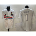 St. Louis Cardinals #1 Ozzie Smith White HOLBERT Cool Base Stitched Jersey