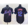 New York Mets #12 Francisco Lindor Black HOLBERT Alternate Limited Stitched Jersey