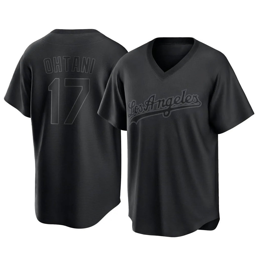 Los Angeles Dodgers #17 Shohei Ohtani Player Black HOLBERT Pitch Fashion T-shirt Stitched Jerseys