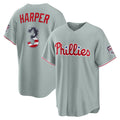 Philadelphia Phillies #3 Bryce Harper USA 250 Fourth of July Road Stadium Jersey - Gray HOLBERT