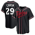 Minnesota Twins #29 Rod Carew Player Black HOLBERTFashion Out Home Limited Stitched Jerseys