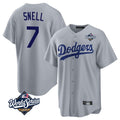 Los Angeles Dodgers #7 Blake Snell Player Gray HOLBERT Game World Series Stitched Jerseys