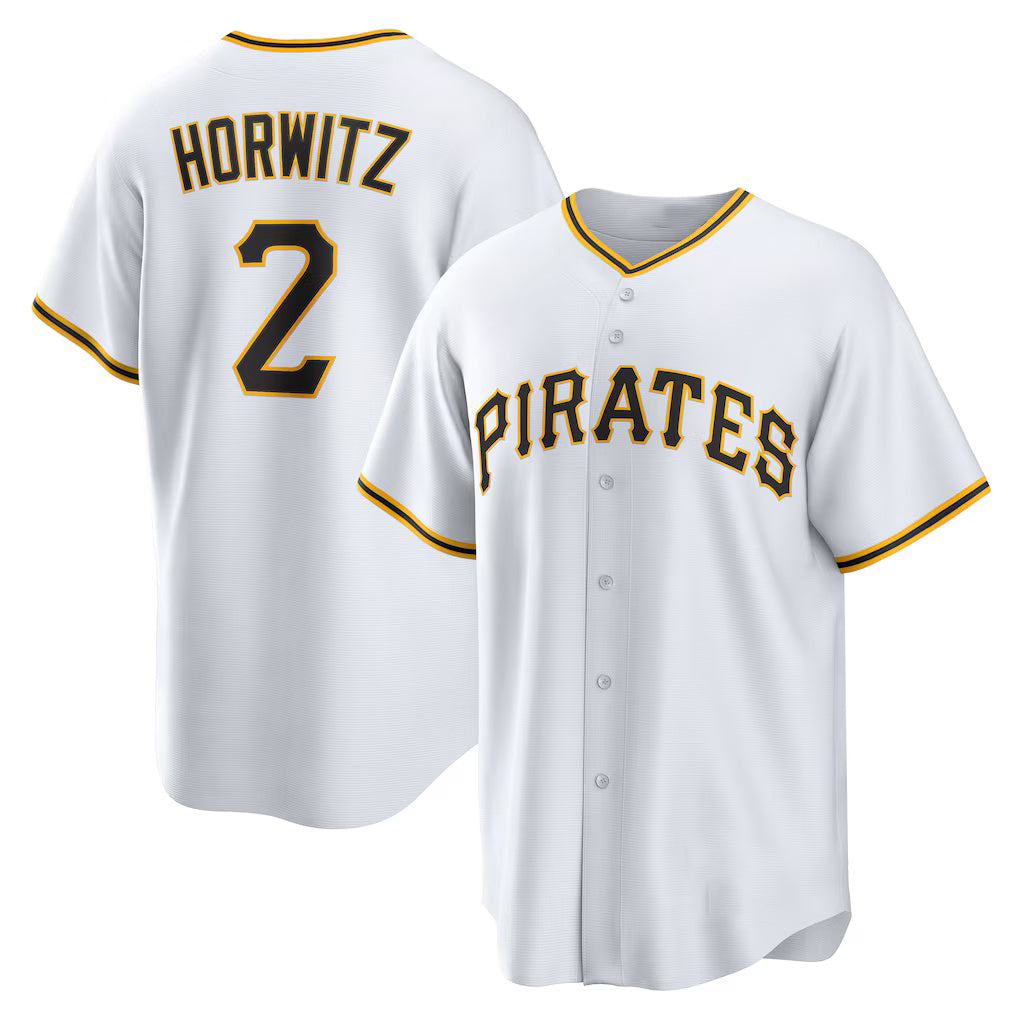 Pittsburgh Pirates #2 Spencer Horwitz White HOLBERT Home Replica Jersey