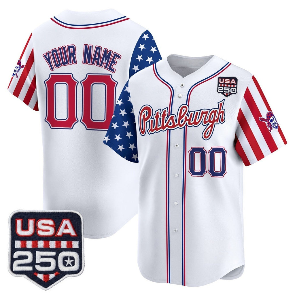 Custom Pittsburgh Pirates America 250 Edition Vapor Premier Limited White HOLBERT Stitched Jerseys