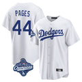 Los Angeles Dodgers #44 Andy Pages Player White HOLBERT World Series Meet Game Home Stitched Jerseys