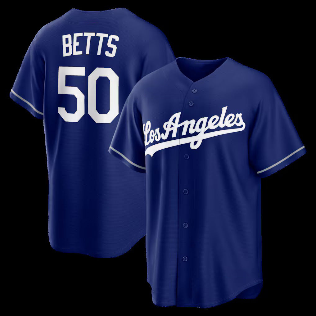 Los Angeles Dodgers #50 Mookie Betts Royal HOLBERT Alternate Replica Jersey