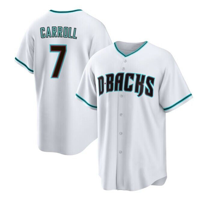 Arizona Diamondbacks #7 Corbin Carroll White HOLBERT Cool Base Stitched Jerseys