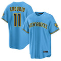 Milwaukee Brewers #11 Jackson Chourio Player Light Blue HOLBERT Road Stadium Game Stitched Jerseys