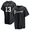 Atlanta Braves #13 Ronald Acuna Jr. Black HOLBERT Lights Out Limited Stitched Jersey