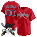 Custom Boston Red Sox x One Piece Red HOLBERT Zoro Patch Vapor Premier Limited Jersey - Stitched