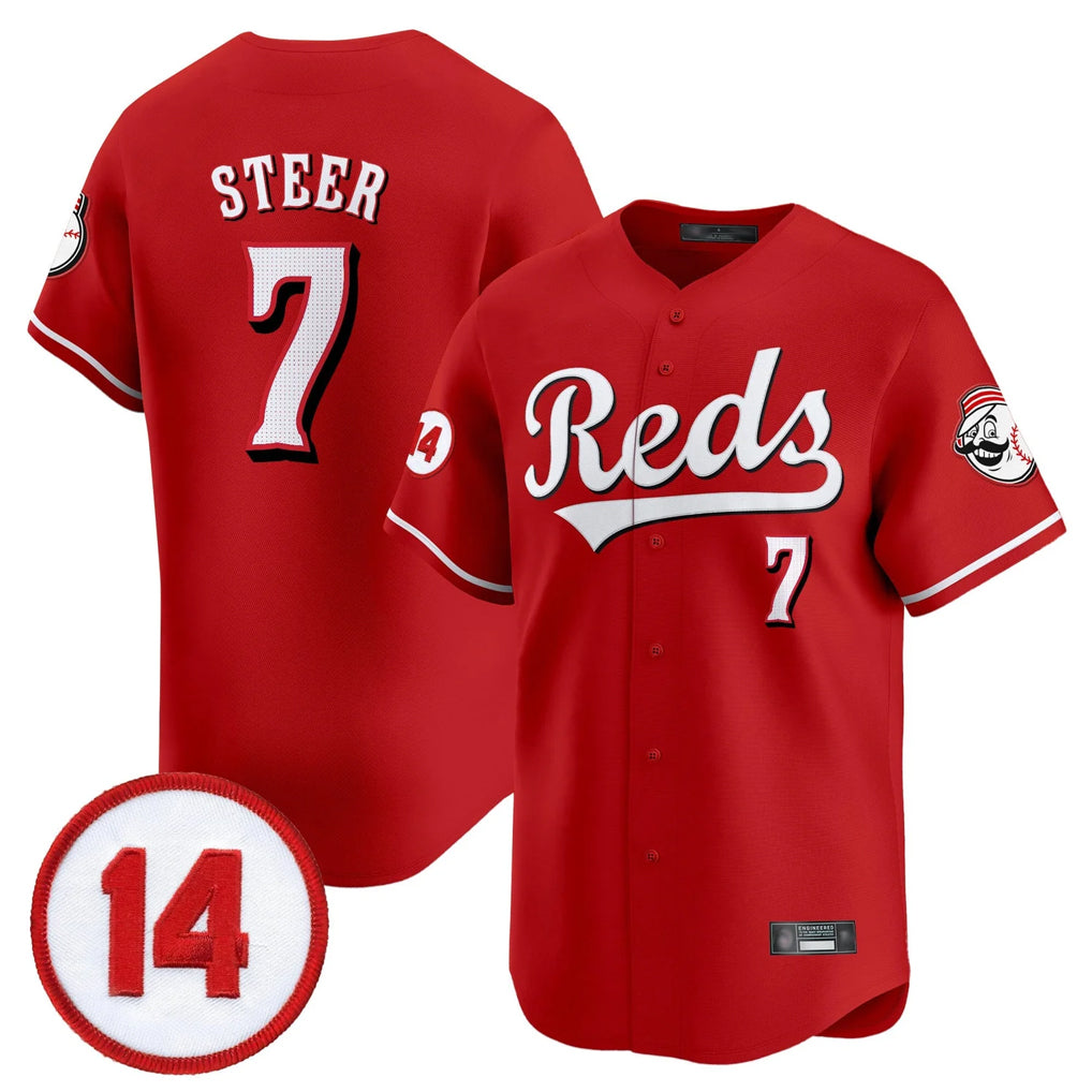 Cincinnati Reds #7 Spencer Steer Player Red HOLBERT Vapor Premier Limited Home Stitched Jerseys