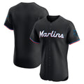 Miami Marlins Black HOLBERT Alternate Vapor Premier Elite Patch Jersey