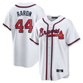Atlanta Braves #44 Hank Aaron Player White HOLBERT Home Game Stitched Jerseys