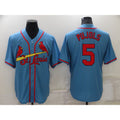 St. Louis Cardinals #5 Albert Pujols Light Blue HOLBERT Stitched Cool Base Jersey
