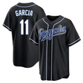 Kansas City Royals #11 Maikel Garcia Player Black HOLBERT Carbon Fashion Home Game Stitched Jerseys