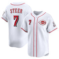 Cincinnati Reds #7 Spencer Steer White HOLBERT Home Limited Player Jersey