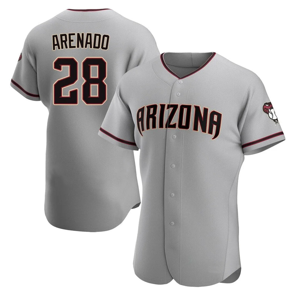 Arizona Diamondbacks #28 Nolan Arenado Player Gray HOLBERT Road Limited Elite Home Game Stitched Jerseys