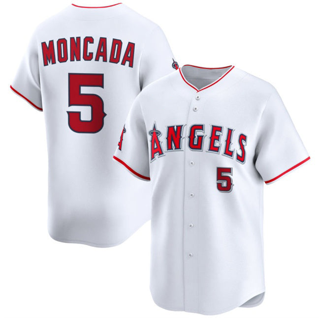 Los Angeles Angels #5 Yoan Moncada White HOLBERT Home Limited Stitched Jersey