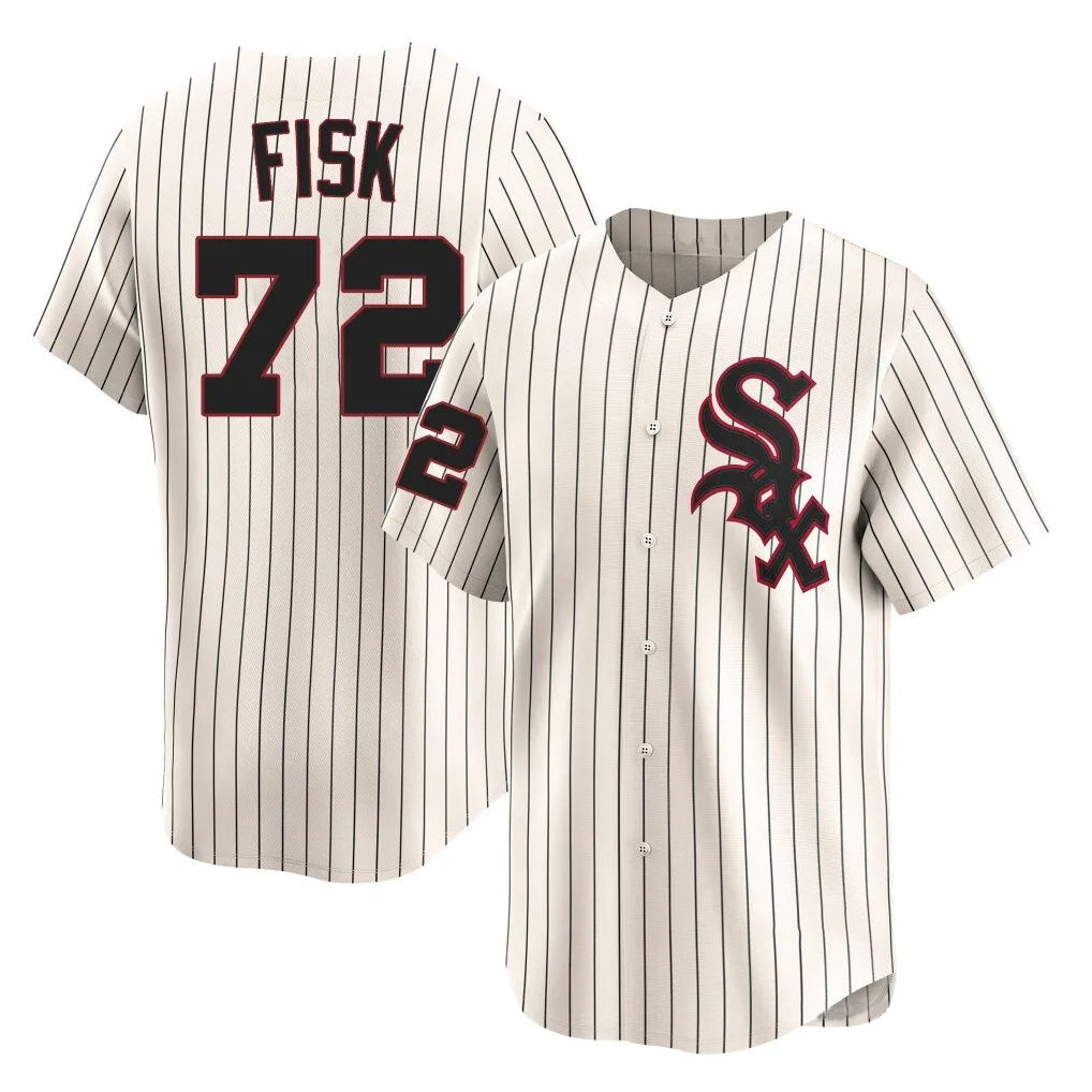 Chicago White Sox #72 Carlton Fisk Player Cream HOLBERT Cooperstown Collection Limited Home Stitched Jerseys