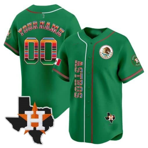 Custom Houston Astros Mexico Vapor Premier Limited Jersey V4 ¨C Green HOLBERT