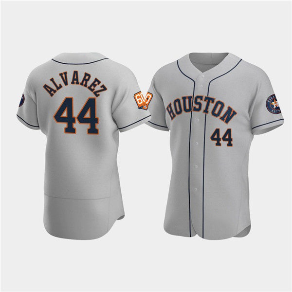 Houston Astros #44 Yordan Alvarez Gray HOLBERT 60th Anniversary Flex Base Stitched Jersey