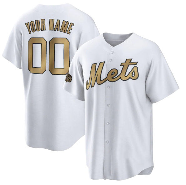 Custom New York Mets Active Player White HOLBERT 2022 All-Star Cool Base Stitched Jersey