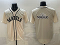 Seattle Mariners Team Big Logo Cream HOLBERT Alternate Stitched Jersey