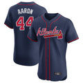 Atlanta Braves #44 Hank Aaron Player Navy HOLBERT Limited Elite Home Game Stitched Jerseys
