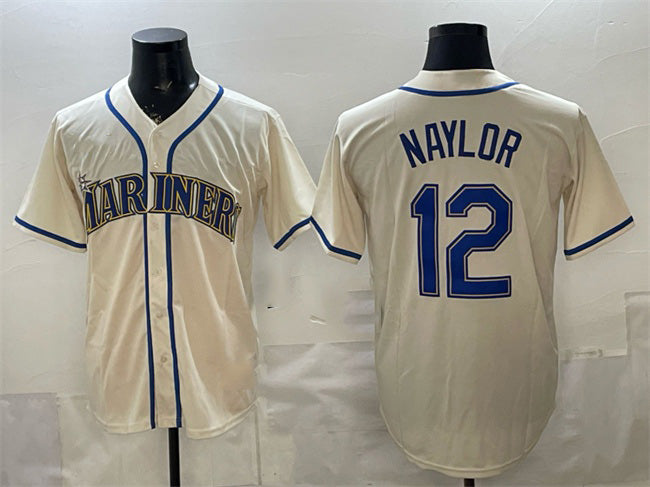 Seattle Mariners #12 Josh Naylor Cream HOLBERT Alternate Stitched Jersey