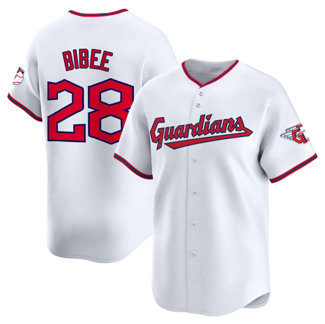 Cleveland Guardians #28 Tanner Bibee White HOLBERT Home Limited Stitched Jersey