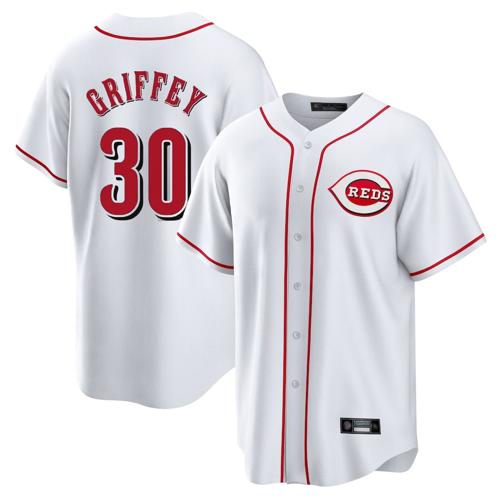 Cincinnati Reds #30 Ken Griffey Player White HOLBERT Game Home Stitched Jerseys