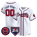 Custom Atlanta Braves White HOLBERT 2024 Spring Training Patch Limited Stitched Jersey