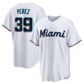 Miami Marlins #39 Eury Perez White HOLBERT Home Replica Jersey