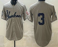 New York Yankees #3 Babe Ruth Grey HOLBERT Without Name Limited Jersey