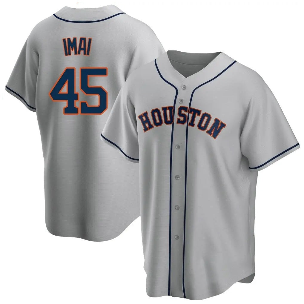 Houston Astros #45 Tatsuya Imai Player Gray HOLBERT Home Game Stitched Jerseys
