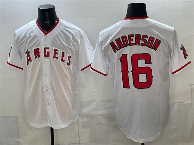 Los Angeles Angels #16 Garret Anderson White HOLBERT Stitched Jersey