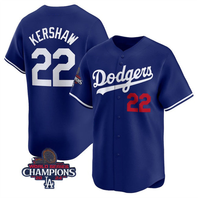 Los Angeles Dodgers #22 Clayton Kershaw Royal HOLBERT 2024 World Series Champions Alternate Limited Stitched Jersey