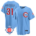 Chicago Cubs #31 Greg Maddux Player Light Blue HOLBERT 150th Anniversary Home Game Stitched Jerseys