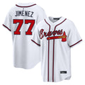 Atlanta Braves #77 Joe Jimenez Player White HOLBERT Home Game Stitched Jerseys