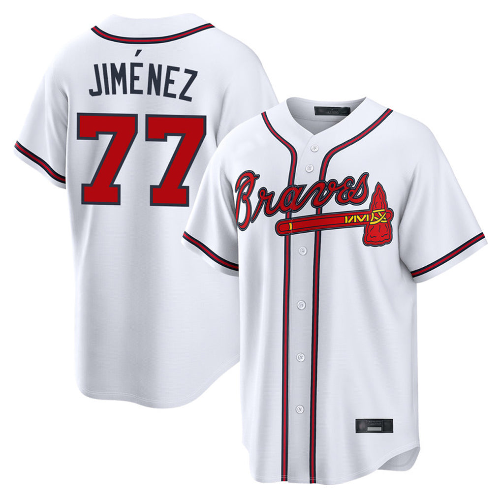 Atlanta Braves #77 Joe Jimenez Player White HOLBERT Home Game Stitched Jerseys